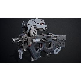 3D FN P90 Sci-Fi Submachine Gun Low Poly model